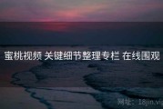 蜜桃视频 关键细节整理专栏 在线围观