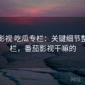 番茄影视 吃瓜专栏：关键细节整理专栏，番茄影视干嘛的