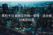 黑料今日 最新反转统一整理 · 适合做分类页标题