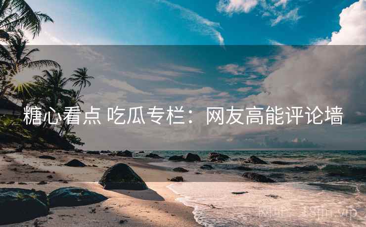 糖心看点 吃瓜专栏：网友高能评论墙